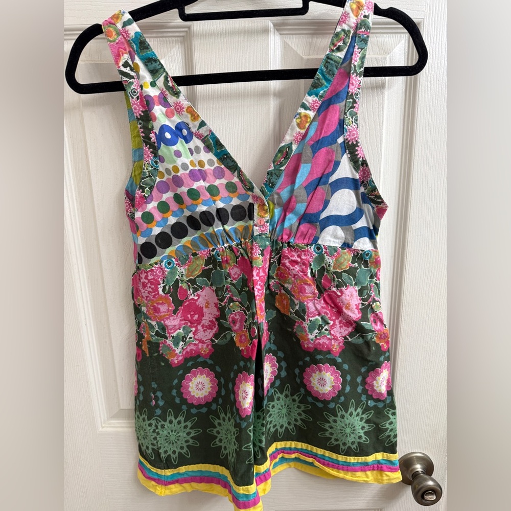 Desigual Floral Cotton Tank - M